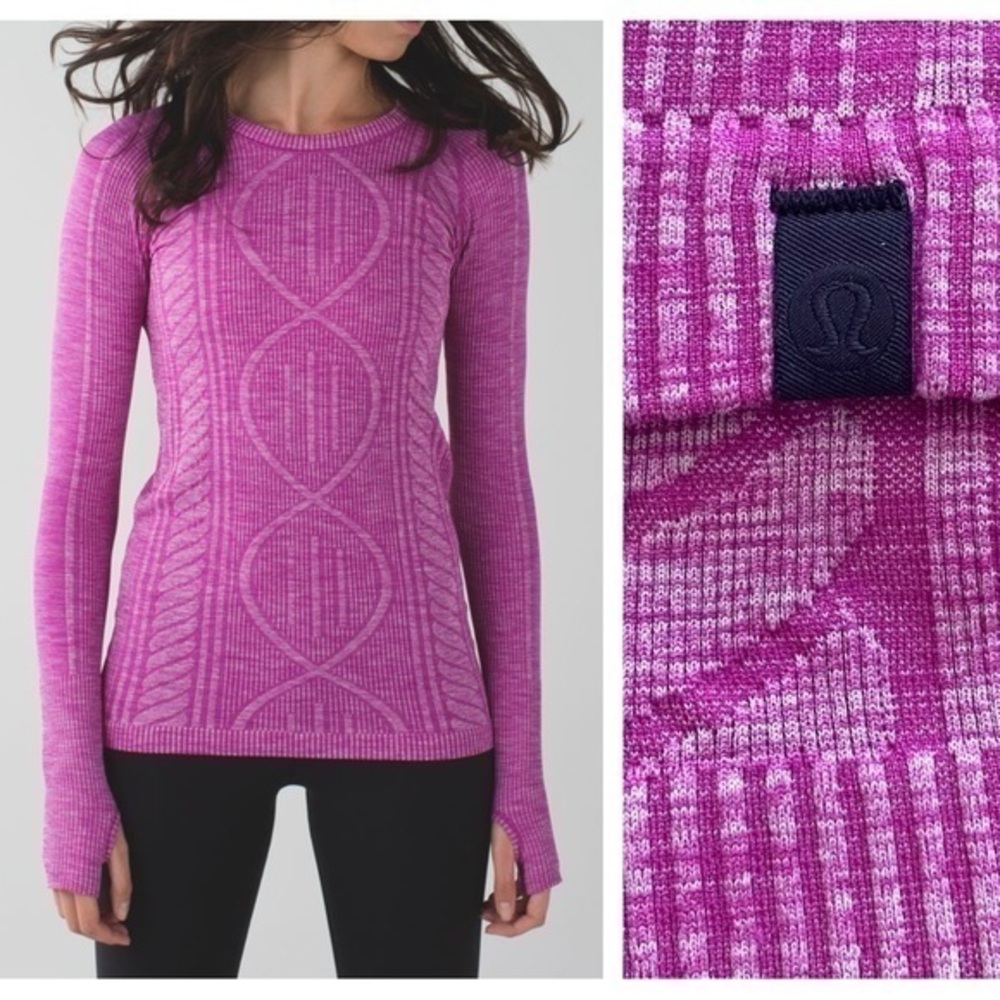 Lululemon Rest Less Long Sleeve Pullover Heathered Ultra Violet Shirt 8